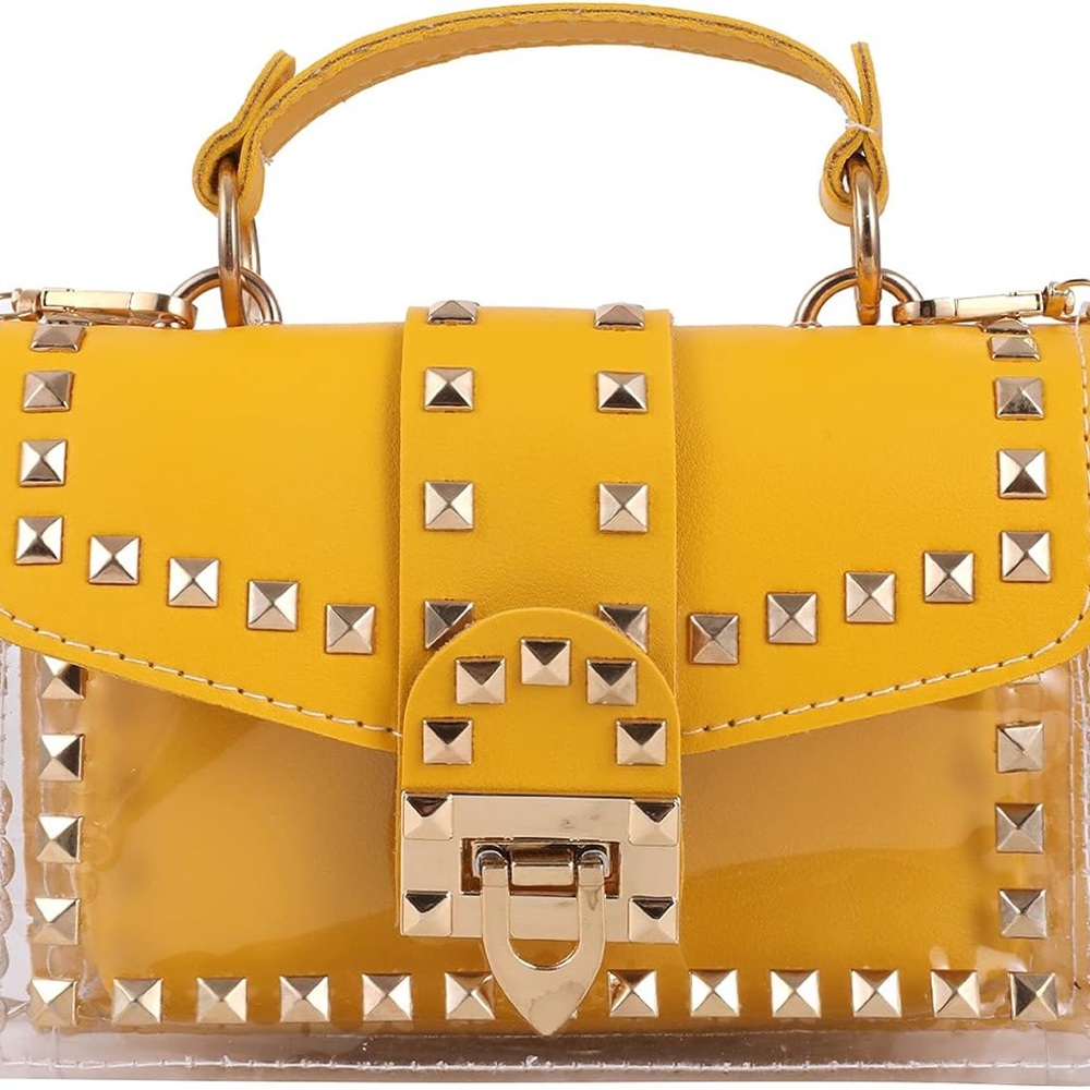 Yellow Studded Handbag